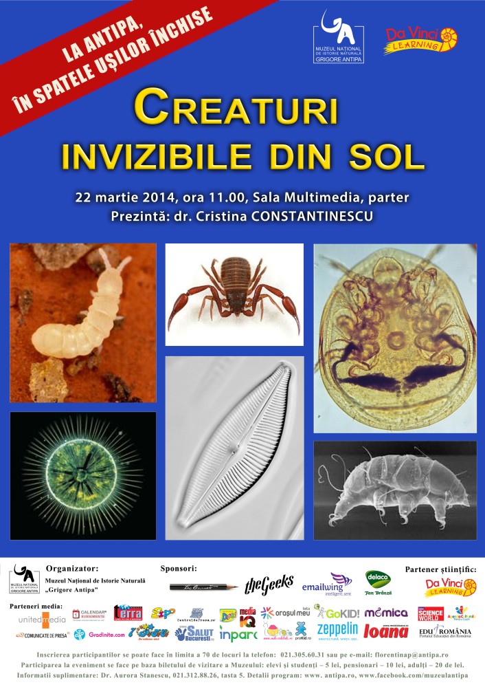 Creaturi invizibile din sol, la Muzeul Antipa