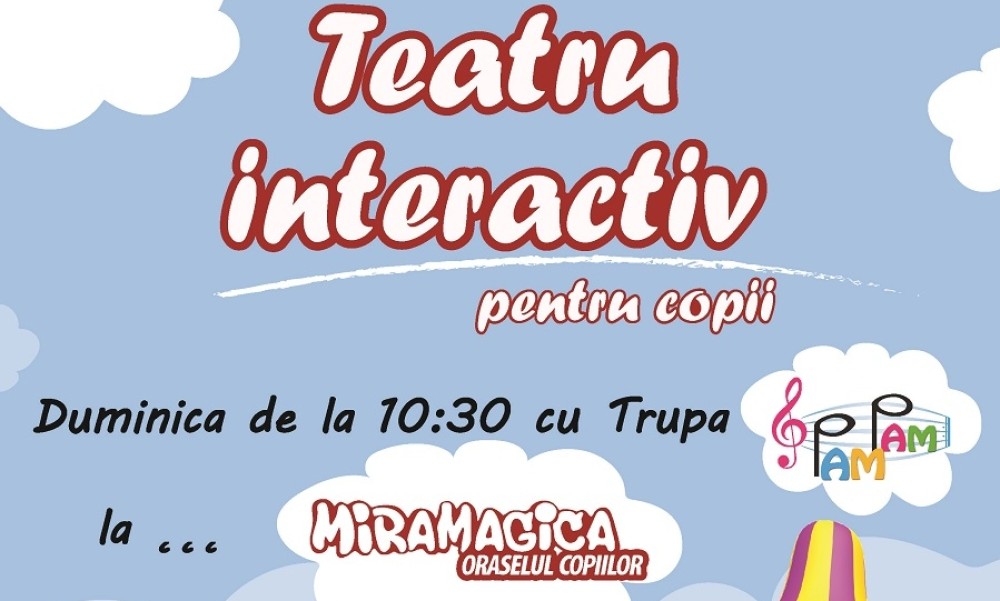 CONCURS! Câștigă o invitație dublă la spectacolul “Petrecere cu peripeții”, susținut de trupa PamPam la Miramagica Orășelul Copiilor